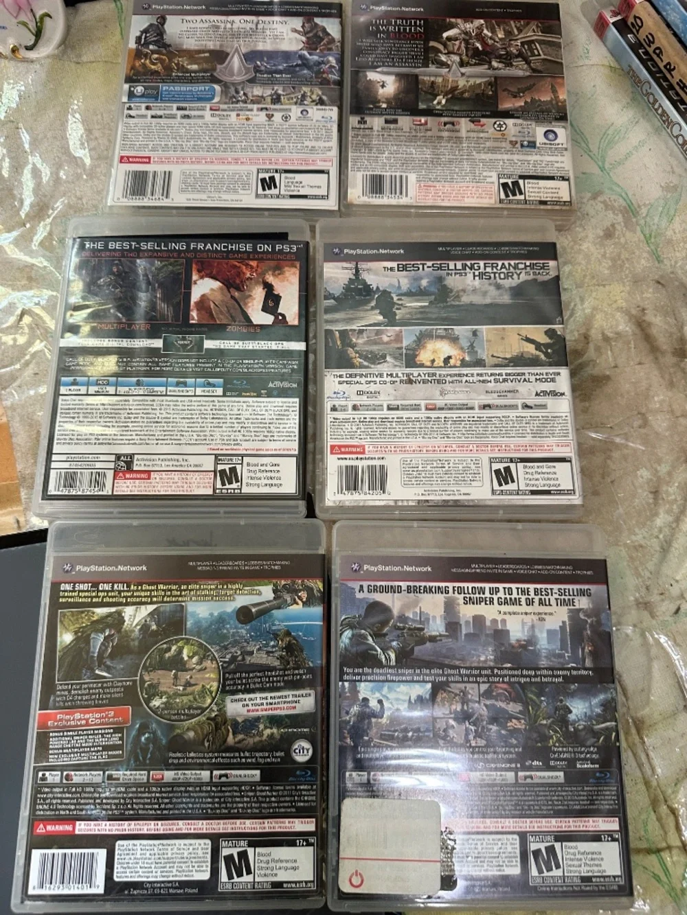 Lot of 15 PS3 Games Assassin's Creed Call of Duty Sniper Metal Gear Solid Hitman